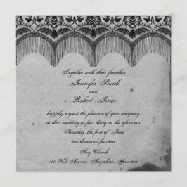 Convite para Casamento de Elegante Gótico Lace Pos