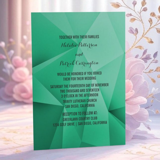 Convite Para Casamento De Emerald Jewel Tones (Emerald Jewel Tones Wedding Invitation)