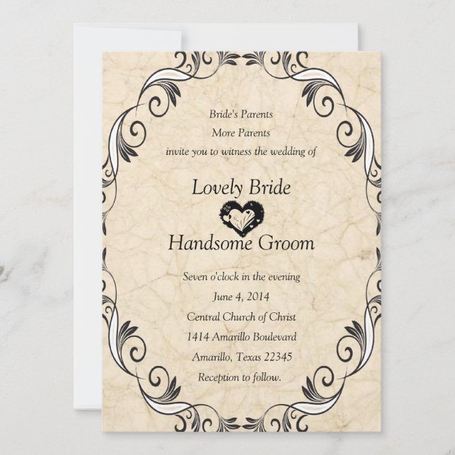 Convite para Casamento de Escrituras Cristãs (Frente)