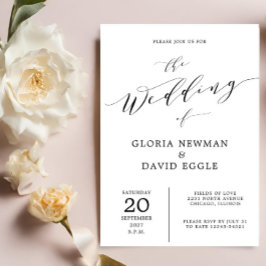 Convite para Casamento de Escrituras Elegante