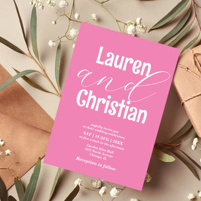 Convite para Casamento de Escrituras Rosa (Criador carregado)
