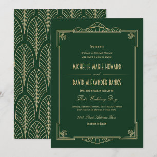 Convite para Casamento de Estilo Art Deco