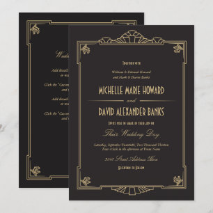 Convite para Casamento de Estilo Art Deco (Detalha