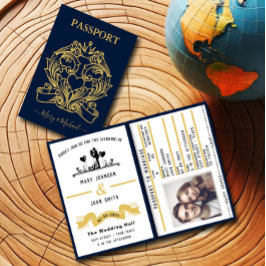 Convite para Casamento de Estilo de Passaporte Ele