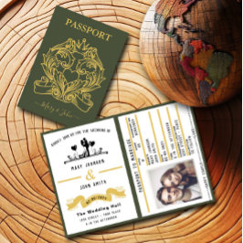 Convite para Casamento de Estilo de Passaporte Ver