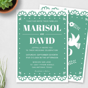 Convite Para Casamento De Estilo Papel Picado Com