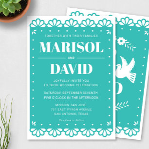 Convite Para Casamento De Estilo Papel Picado Com 