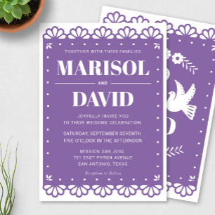 Convite Para Casamento De Estilo Papel Picado Com