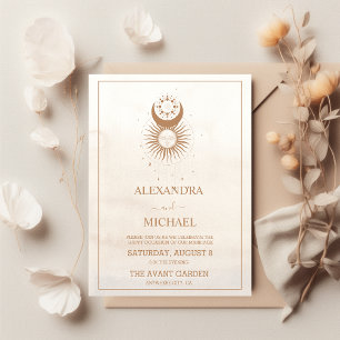 Convite para Casamento de Estrelas Celestiais Dour