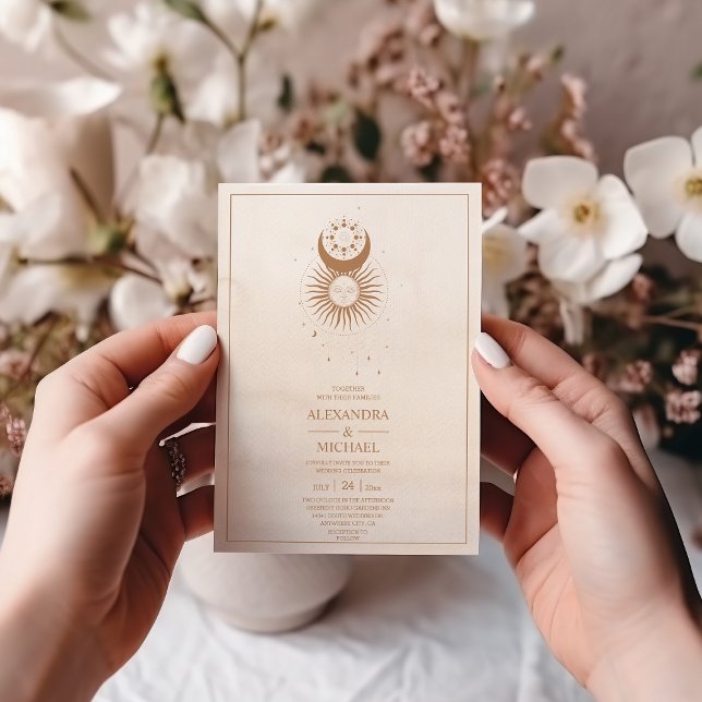 Convite para Casamento de Estrelas Celestiais Dour (Criador carregado)