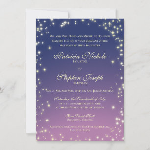 Convite para Casamento de Estrelas da Noite Twinkl