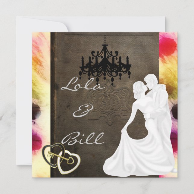 Convite para Casamento de Fairytale Vintage (Frente)