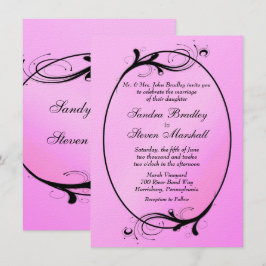 Convite para Casamento de Fairytales Rosa