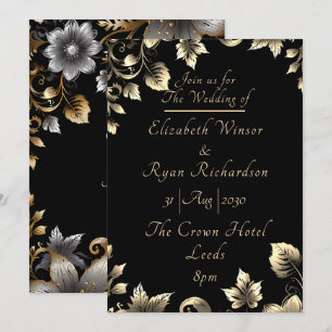 Convite para Casamento de Felicidade Floral Elegan