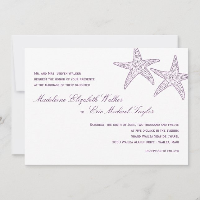 Convite Para Casamento De Félix - Roxo (Frente)