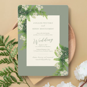 Convite para Casamento de Ferns Flores