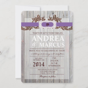 Convite para Casamento de Fita de Fita de Madeira 