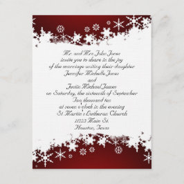 Convite para Casamento de Flocos de Neve Vermelho
