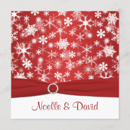 Convite para Casamento de Flocos de Neve Vermelhos