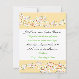 Convite para Casamento de Flor Amarelo Elegante