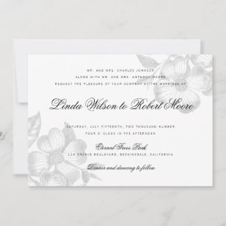 Convite Para Casamento De Flor De Dogwood Clássica