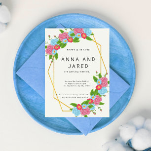 Convite Para Casamento De Flor De Jardim Bonito