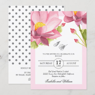 Convite Para Casamento De Flor De Lotus Floral Mod