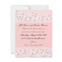 Convite para Casamento de Flor Rosa Elegante