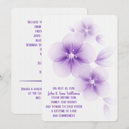 Convite para Casamento de Flor Roxo