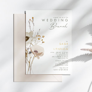 Convite para Casamento de Flor Selvagem Whimsical 