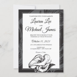 Convite para Casamento de Flores Calla Lily
