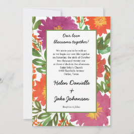 Convite para Casamento de Flores de Água