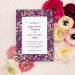 Convite para Casamento de Flores de Água Roxo Mode<br><div class="desc">Criei a suíte de Casamento de Flor de Água Púrpura Moderna,  inspirava flores no meu jardim. Coleção de cheios https://www.zazzle.com/collections/purple_blooms-119183937389192714</div>