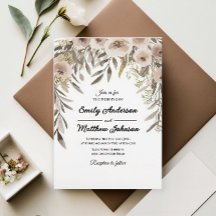 Convite para Casamento de Flores de Aquarela Desig