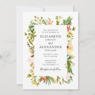 Convite para casamento de flores de verão. Primave