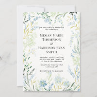 Convite para Casamento de Flores Delicado em Inglê