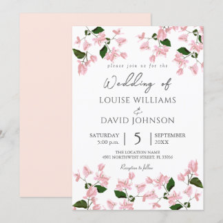 Convite para Casamento de Flores Elegante Bougainv