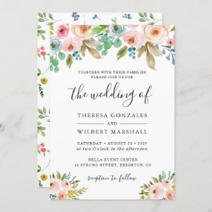 Convite Para Casamento De Flores Frescas De Jardim