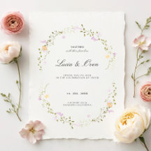 Convite para Casamento de Flores Minimalistas Eleg