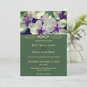 Convite para Casamento de Flores Purple Floral