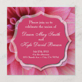 Convite para casamento de flores rosa Dahlia