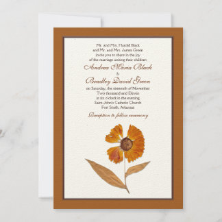 Convite para Casamento de Flores Secas de Outono P