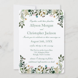 Convite para Casamento de Flores Selvagens