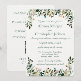 Convite para Casamento de Flores Selvagens