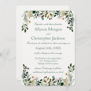 Convite para Casamento de Flores Selvagens