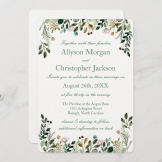 Convite para Casamento de Flores Selvagens