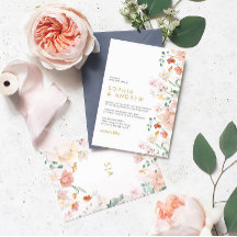 Convite para Casamento de Flores Selvagens