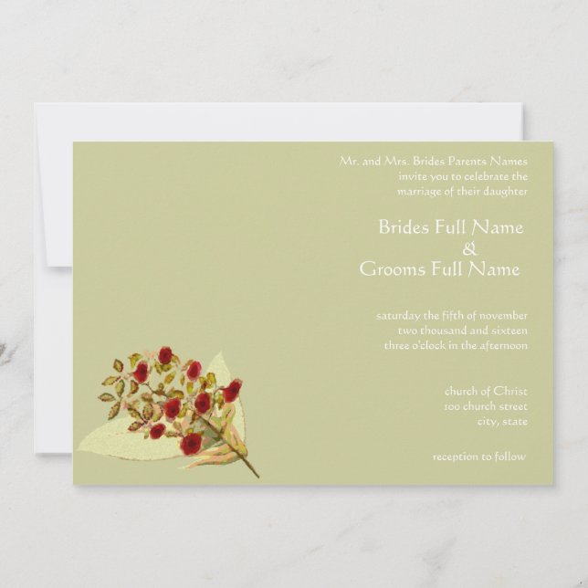 Convite para Casamento de Flores Selvagens (Verso)