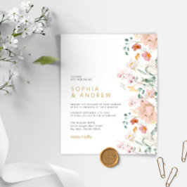 Convite para Casamento de Flores Selvagens de Orça