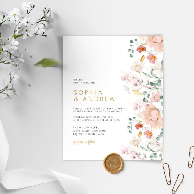 Convite para Casamento de Flores Selvagens de Orça (Criador carregado)